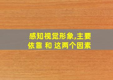 感知视觉形象,主要依靠 和 这两个因素